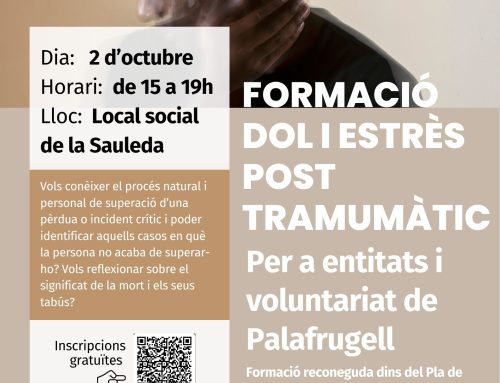 Formació “Dol i estrés posttraumàtic” per a entitats i voluntariat a Palafrugell